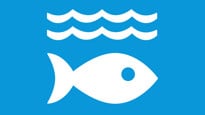 Illustration av fisk under vattenytan mot blå bakgrund som ska symbolisera hav och marina resurser.