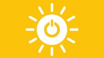 Illustration med vit sol på gul bakgrund som ska symbolisera energi.