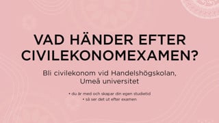 Vad händer efter civilekonomexamen?
