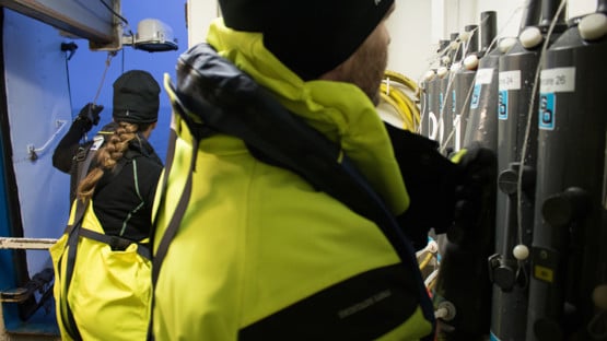 vattenhämtare ombord på fartyget KBV 181