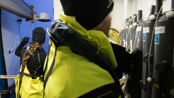 vattenhämtare ombord på fartyget KBV 181