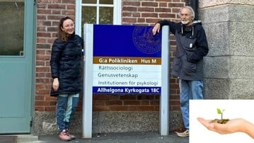 Ekaterina Zmyvalova utanför Lunds Universitet