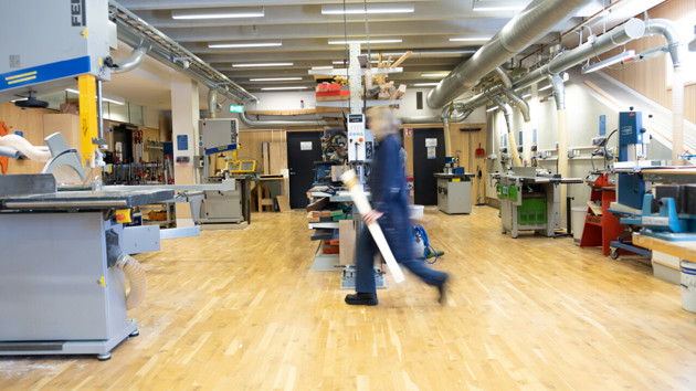 Vy &ouml;ver Arkitekth&ouml;gskolans verkstad