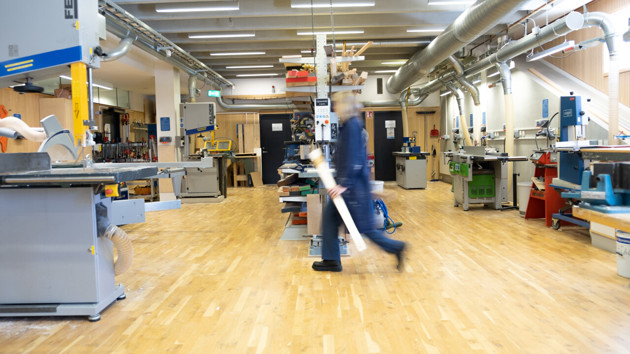 Vy &ouml;ver Arkitekth&ouml;gskolans verkstad
